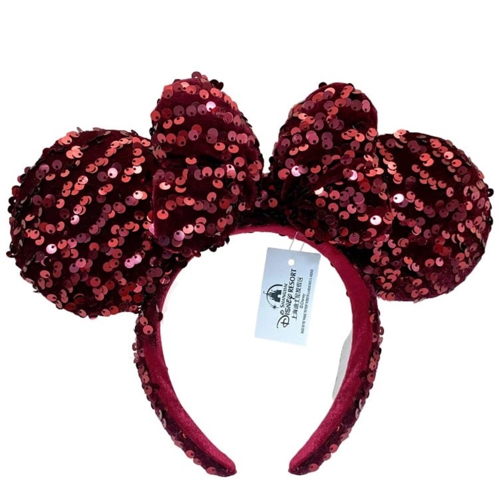 NEW Disney Parks Tokyo Red Ears Minnie Mouse Sequins Headband